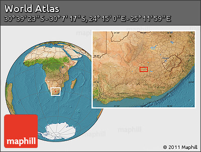 Satellite Location Map of the Area around 30° 23' 20" S, 24° 43' 30" E