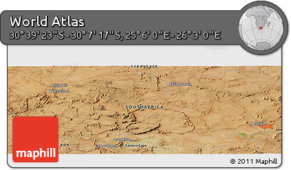 Satellite Panoramic Map of the Area around 30° 23' 20" S, 25° 34' 30" E