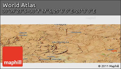 Satellite Panoramic Map of the Area around 30° 23' 20" S, 25° 34' 30" E
