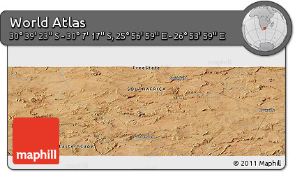 Satellite Panoramic Map of the Area around 30° 23' 20" S, 26° 25' 29" E