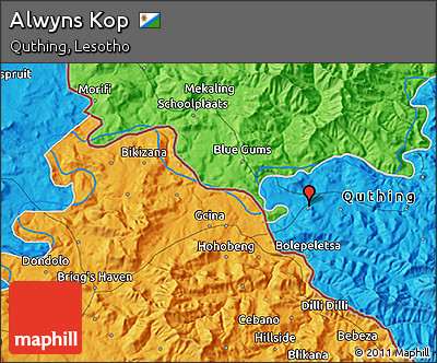 Political 3D Map of Alwyns Kop