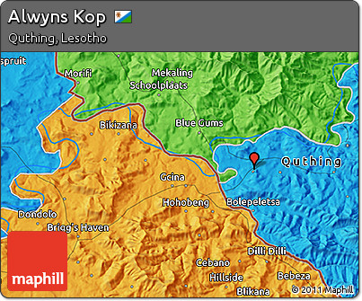 Political 3D Map of Alwyns Kop