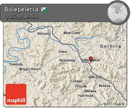 Shaded Relief 3D Map of Bolepeletsa