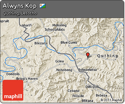 Shaded Relief 3D Map of Alwyns Kop