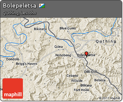 Shaded Relief 3D Map of Bolepeletsa