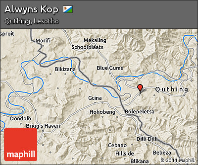 Shaded Relief 3D Map of Alwyns Kop