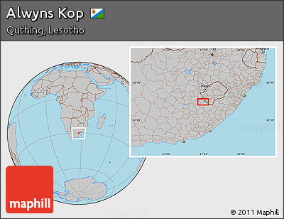 Gray Location Map of Alwyns Kop