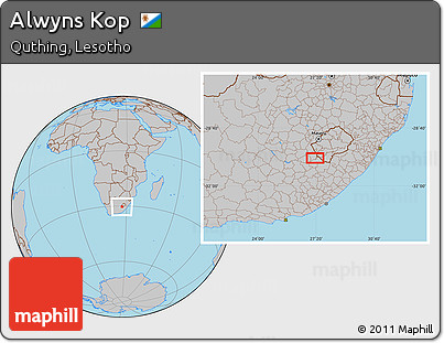 Gray Location Map of Alwyns Kop