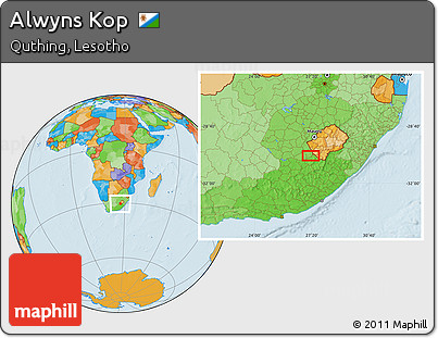 Political Location Map of Alwyns Kop