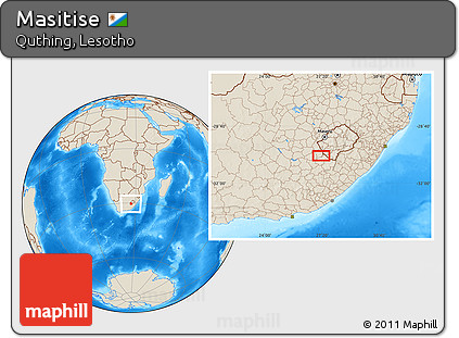 Shaded Relief Location Map of Masitise