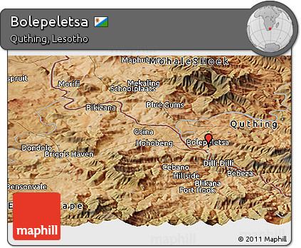 Satellite Panoramic Map of Bolepeletsa