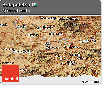 Satellite Panoramic Map of Bolepeletsa