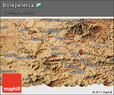 Satellite Panoramic Map of Bolepeletsa