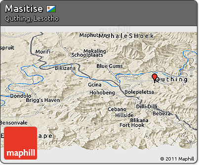 Shaded Relief Panoramic Map of Masitise