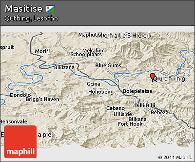 Shaded Relief Panoramic Map of Masitise