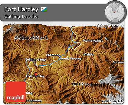Physical 3D Map of Fort Hartley