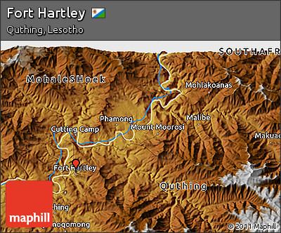 Physical 3D Map of Fort Hartley