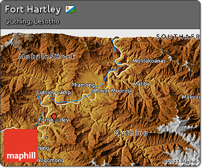 Physical 3D Map of Fort Hartley