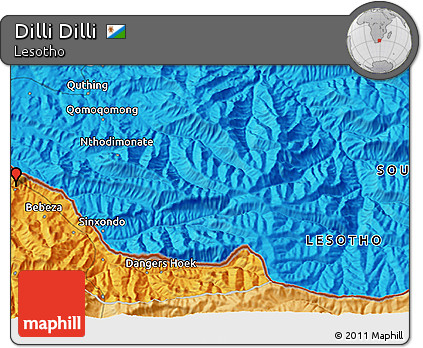 Political 3D Map of Dilli Dilli