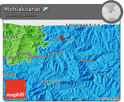 Political 3D Map of Mohlakoanas