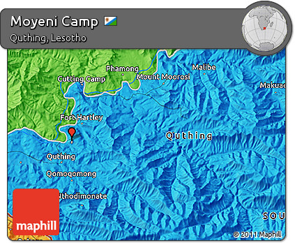 Political 3D Map of Moyeni Camp