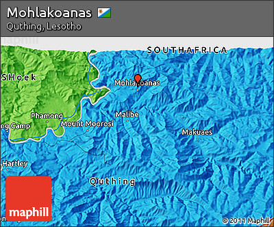 Political 3D Map of Mohlakoanas