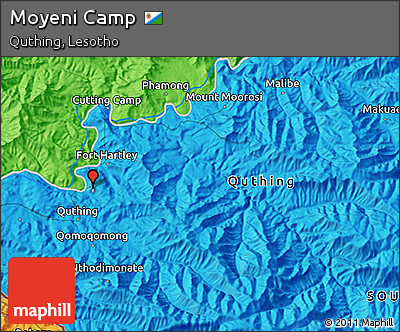 Political 3D Map of Moyeni Camp