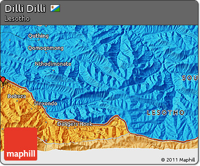 Political 3D Map of Dilli Dilli