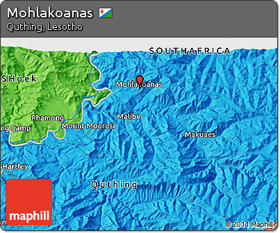 Political 3D Map of Mohlakoanas