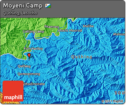 Political 3D Map of Moyeni Camp