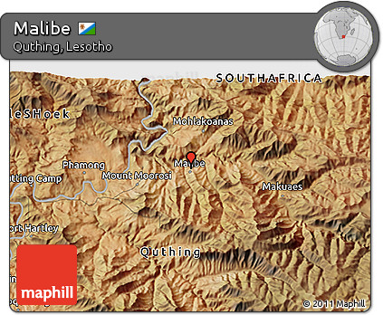 Satellite 3D Map of Malibe