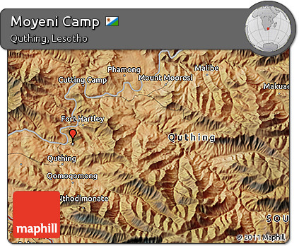 Satellite 3D Map of Moyeni Camp