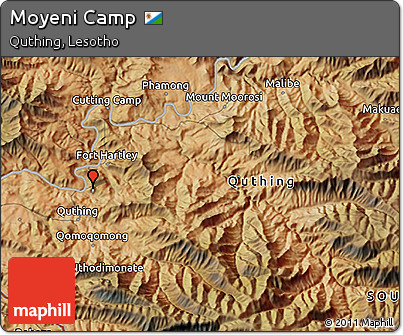 Satellite 3D Map of Moyeni Camp