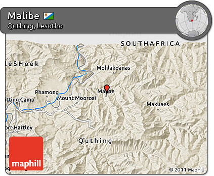 Shaded Relief 3D Map of Malibe