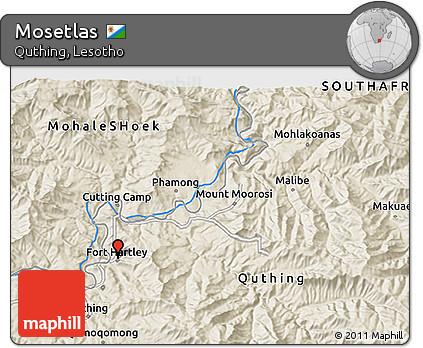 Shaded Relief 3D Map of Mosetlas