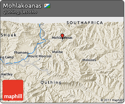 Shaded Relief 3D Map of Mohlakoanas