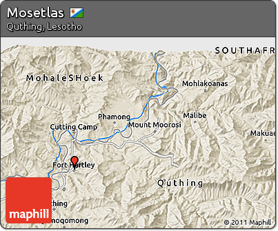 Shaded Relief 3D Map of Mosetlas