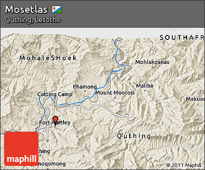 Shaded Relief 3D Map of Mosetlas