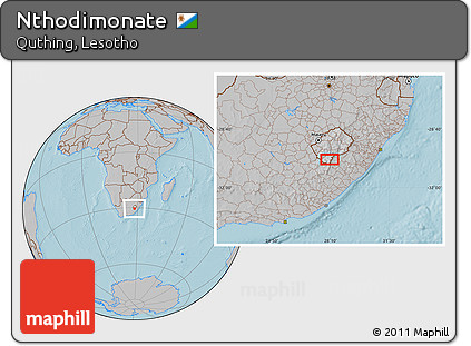 Gray Location Map of Nthodimonate, hill shading