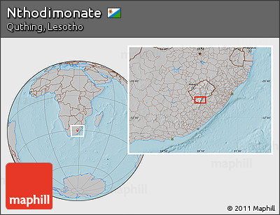 Gray Location Map of Nthodimonate, hill shading