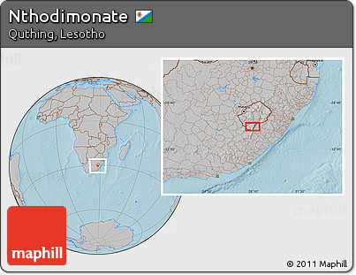 Gray Location Map of Nthodimonate, hill shading