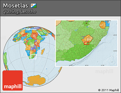 Political Location Map of Mosetlas