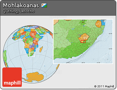 Political Location Map of Mohlakoanas