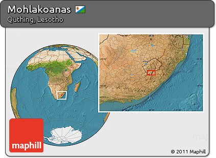 Satellite Location Map of Mohlakoanas