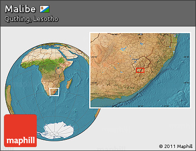 Satellite Location Map of Malibe