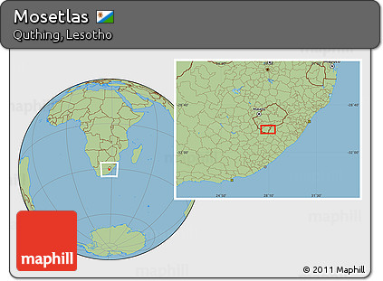 Savanna Style Location Map of Mosetlas
