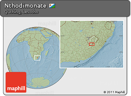 Savanna Style Location Map of Nthodimonate, hill shading