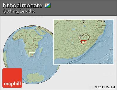 Savanna Style Location Map of Nthodimonate, hill shading