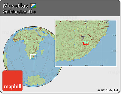Savanna Style Location Map of Mosetlas