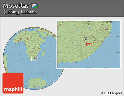 Savanna Style Location Map of Mosetlas